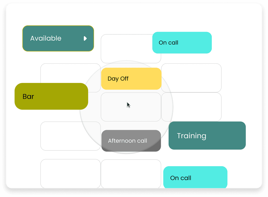 Drag & drop shifts, staff, facilities and comments